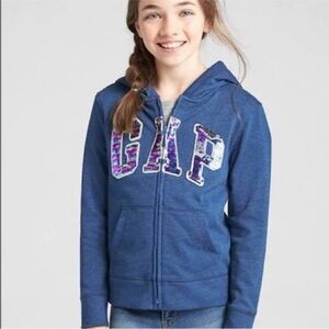 Adorable GAP Kids Blue Hoodie with Sequin Detail